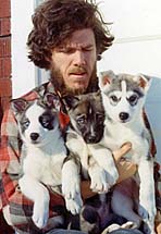 Mia, Mokka, and Minka of Markovo with J. Jeffrey Bragg in Saskatoon, Saskatchewan, in the fourth year of the Markovo rescue.